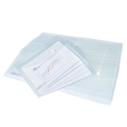 Rapesco Popper Wallet A5 Clear (Pack of 25)