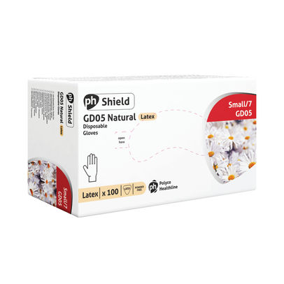 Shield Small Natural Powder-Free Latex Gloves (Pack 100)