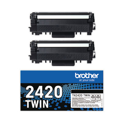 Brother TN2420 Black High Yield Toner Twin Pack - TN2420TWIN