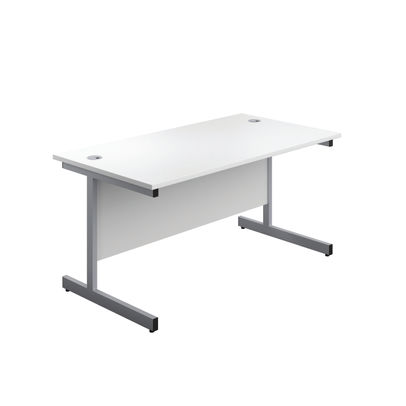 First 1200x800mm White/Silver Single Rectangular Desk