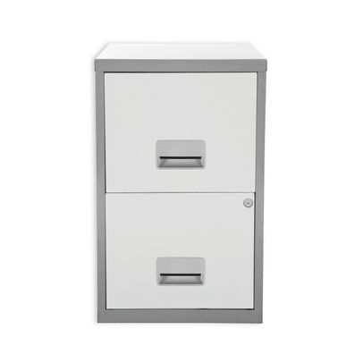 Pierre Henry Silver/White  H660mm A4 2 Drawer Maxi Filing Cabinet