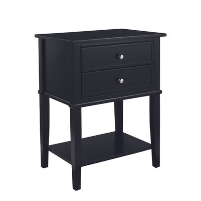 Franklin Accent Table with 2 Drawers Black