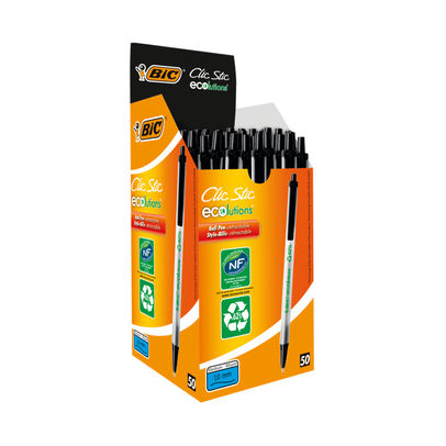 Bic Clic Stick Ecolutions Black Pen (Pack of 50)