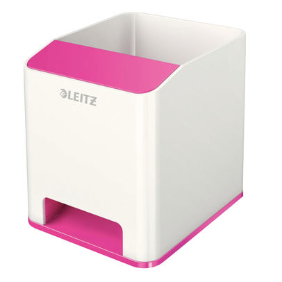 Leitz WOW White/Pink Sound Booster Pen Holder