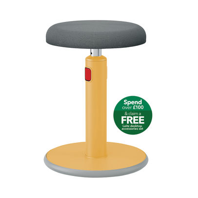 Leitz Ergo Cosy Active Sit Stand Stool 370x370x690mm Warm Yellow