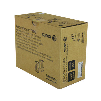 Xerox Phaser 7100 Yellow Toner Cartridge (Pack of 2) - 106R02604