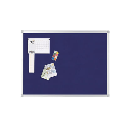 Q-Connect Aluminium Frame Felt Noticeboard with Fixing Kit 1800x1200mm Blue