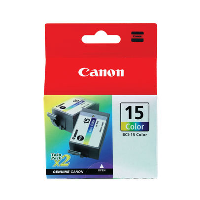 Canon BCI-15C Colour Inkjet Cartridges (Pack of 2) - 8191A002