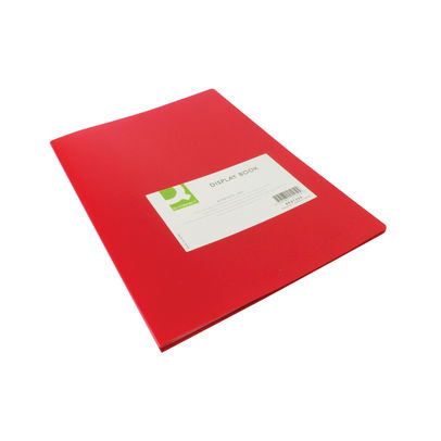 Q-Connect Polypropylene Display Book 20 Pocket Red