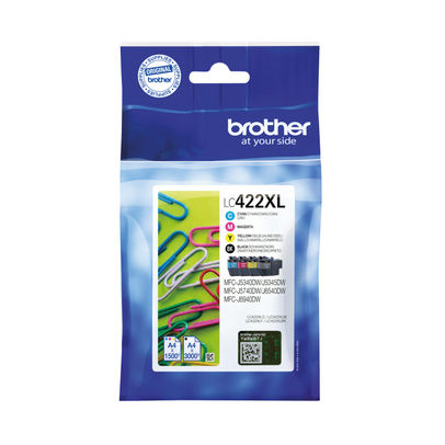 Brother LC422XL CMYK Ink Cartridge Multipack - LC422XLVAL