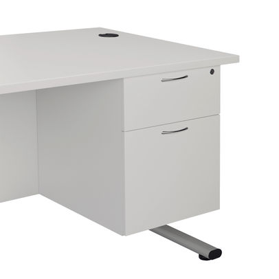 Jemini 495mm White 2 Drawer Fixed Pedestal