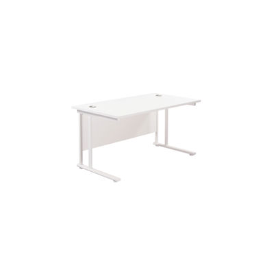 Jemini 1200x800mm White/White Cantilever Rectangular Desk