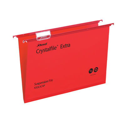 Rexel Crystalfile Extra Red 15mm Suspension File (Pack of 25)