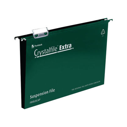 Rexel Crystafile Extra 30mm Green Suspension File (Pack of 25)