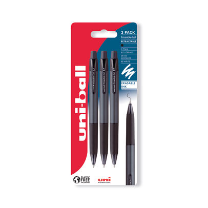 Uni-Ball URN-181-07 Black Erasable Rollerball Pen (Pack of 3)