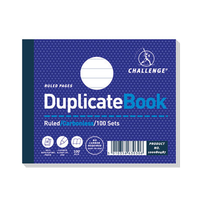 Challenge Carbonless Duplicate Ruled Book 100 Slips (Pack of 5)