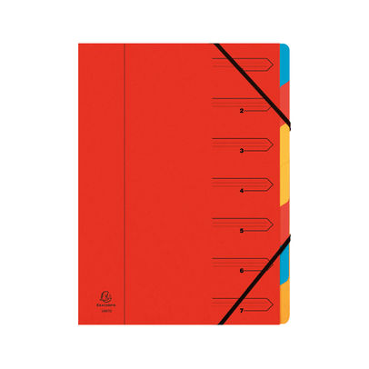 Europa A4 Red 7-Part Organiser