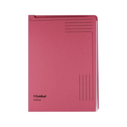 Guildhall Foolscap Pink Slip File 230gsm (Pack of 50)