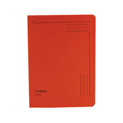 Guildhall Foolscap Orange 230gsm Slip Files (Pack of 50)