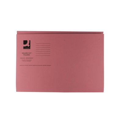 Q-Connect Square Cut Folder Mediumweight 250gsm Foolscap Pink (Pack of 100)