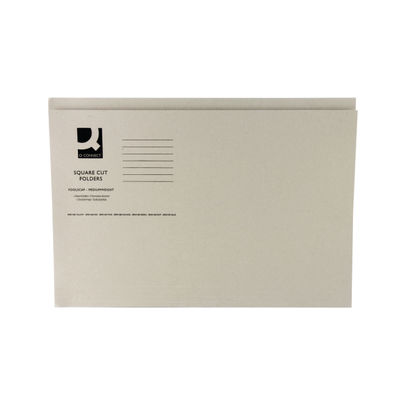 Q-Connect Square Cut Folder Mediumweight 250gsm Foolscap Buff (Pack of 100)