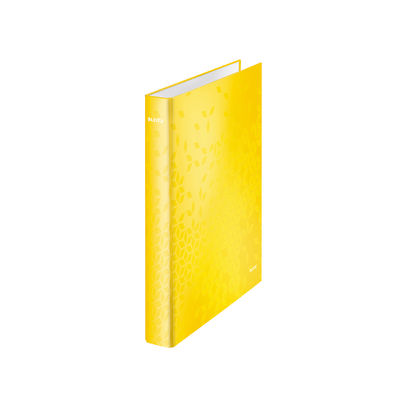 Leitz WOW A4 Yellow 25mm 2 D-Ring Binders (Pack of 10)