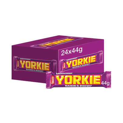 Nestlé 44g Raisin and Biscuit Yorkie Bars (Pack of 24)