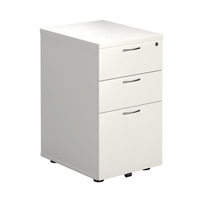 First H690mm Tall Under Desk Pedestal 3 Drawer in White