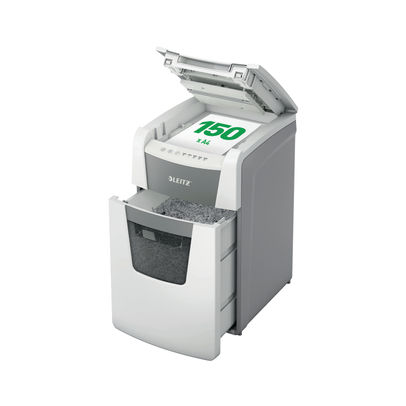 Leitz IQ Autofeed Office 150 Automatic Cross-Cut Paper Shredder P-4 White