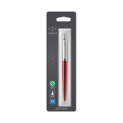 Parker Jotter Core Kensington Red Chrome Trim Blue Ballpoint Pen Hangsell