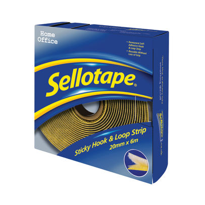 Sellotape 20mm x 6m Sticky Hook and Loop Strip