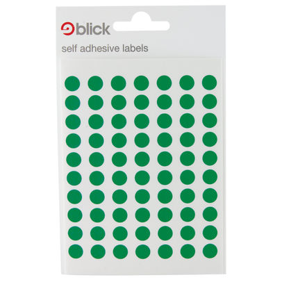 Blick 8mm Green Coloured Labels (Pack of 9800)