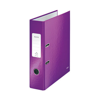 Leitz 180 WOW A4 Purple Lever Arch File (Pack of 10)