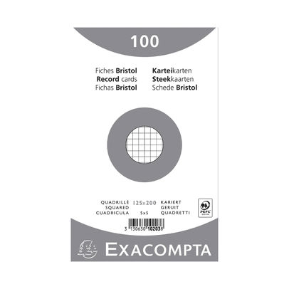 Exacompta Record Card 125x200mm Square White x12 (Pack of 1200)