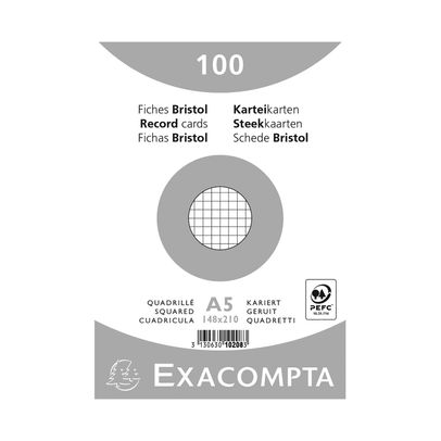 Exacompta Record Card 148x210mm Square White x10 (Pack of 1000)