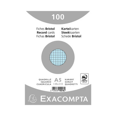 Exacompta Record Cards 148x210mm Square Blue x10 (Pack of 1000)