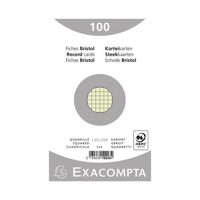 Exacompta Record Card 125x200mm Square Green x12 (Pack of 1200)