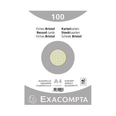 Exacompta Record Card 210x297mm Square Green x10 (Pack of 1000)