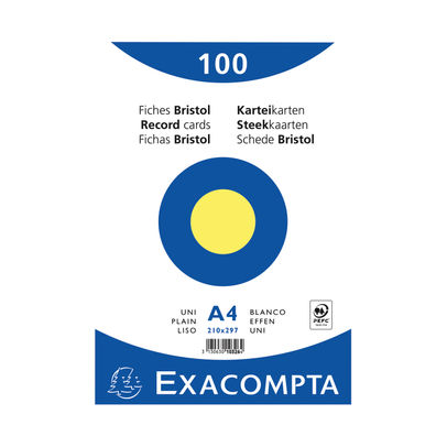 Exacompta Record Card 210x297mm Plain Yellow x10 (Pack of 1000)