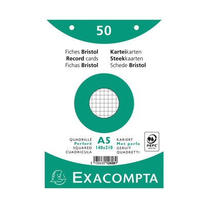 Exacompta Record Card 148x210mm Square White x20 (Pack of 2000)