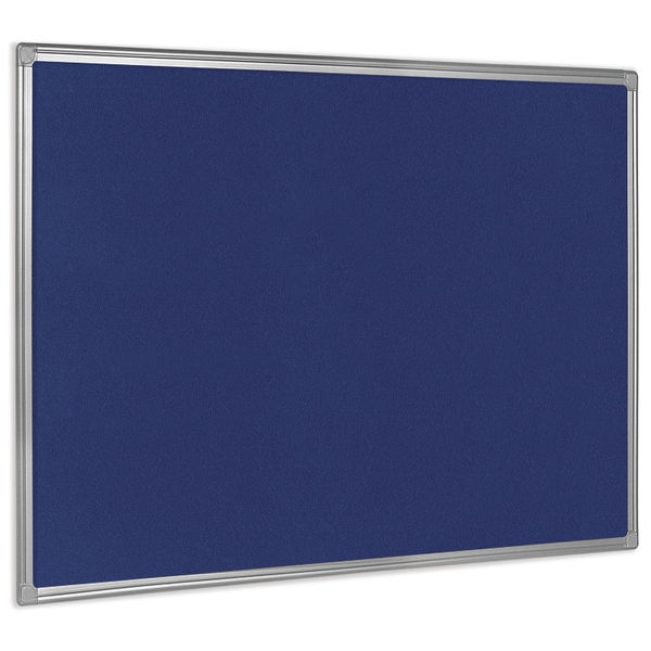 Bi-Office Aluminium Trim Felt Notice Board 900x600mm Blue FB0743186