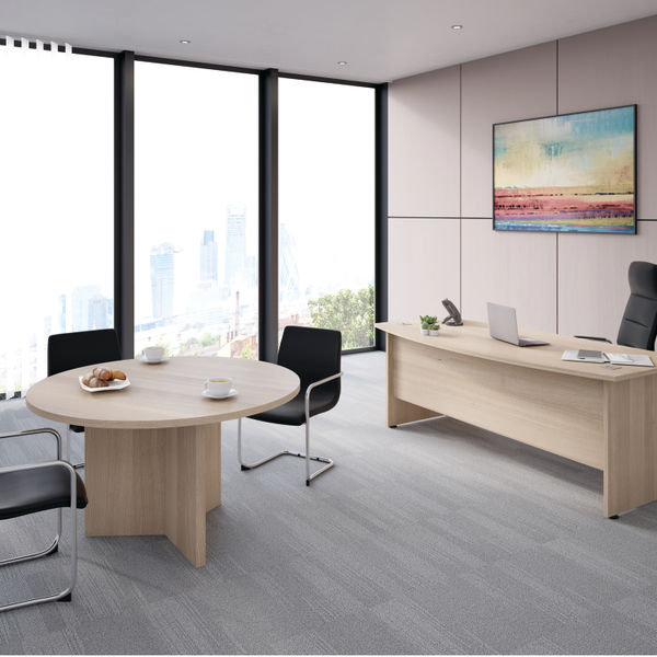Avior Bow Fronted Executive Desk 2000x900x750mm Dark Walnut KF821540