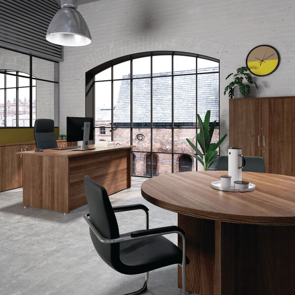 Avior Rectangular Executive Desk 1800x900x750mm Dark Walnut KF821618