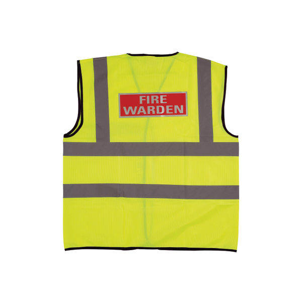 Fire Warden Vest High Visibility XL Yellow (Conforms to EN471 Class 2) IVGFVW