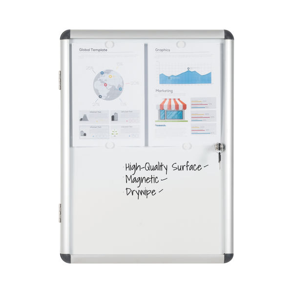 Bi-Office Enclore Magnetic Display Case Acrylic Door Aluminium Frame 4xA4 VT610109150