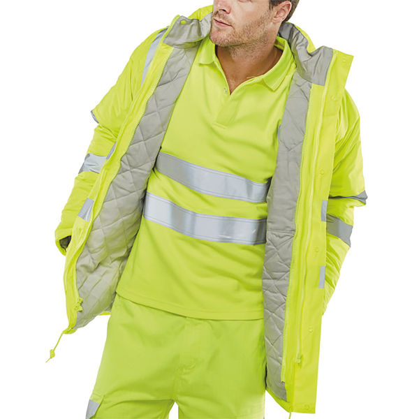 Beeswift MicroflexFire Retardant Anti-Static Padded Jacket Saturn Yellow L CFRLR3456SYL