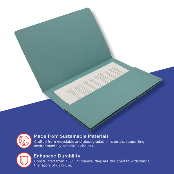 Exacompta Guildhall Full Flap Pocket Wallet Foolscap Blue (Pack of 50) PW2-BLU