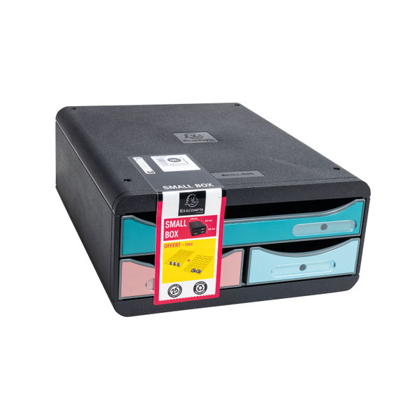 Exacompta Skandi SmallBox Recycled 3 Drawer Set Assorted 311606D