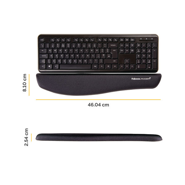 Fellowes Plush Touch Keyboard Wrist Support Black 9252103