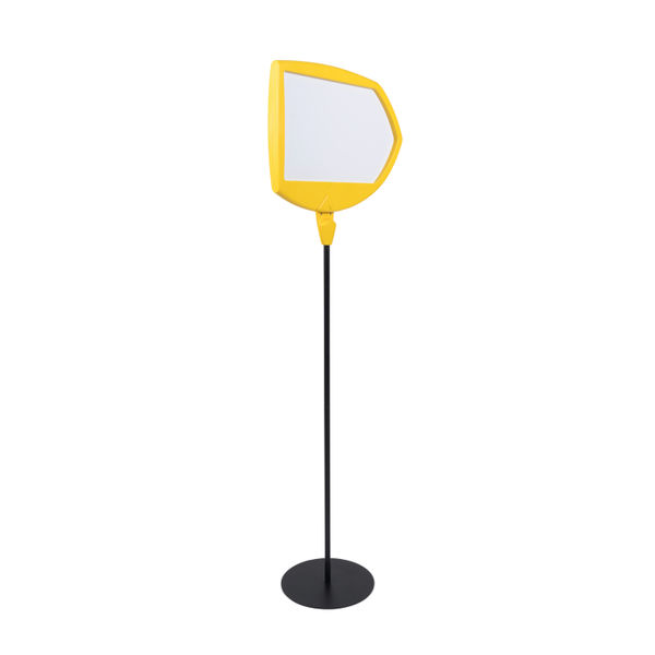 Bi-Office Yellow Arrow Floor Sign Magnetic Drywipe Surface SIG01010909